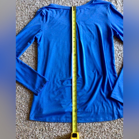 Free Fly Womens Long Sleeve Medium M Bamboo Surf Blue Scoop Neck UPF 20 SPF - Picture 8 of 8